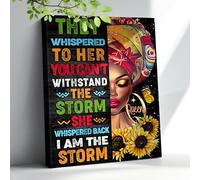 African American Wall Art Elegant Black Women Pictures Decor Wall Art for Living Room Bedroom Motivational Black Girl African Canvas Framed Artwork For Bathroom 12"X16"