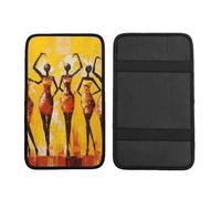 African American Woman Car Armrest Cushion Traditional Waterproof Auto Center Console Pad Car Armrest Seat Box Cover Protector Universal Fit for Most Vehicle SUV