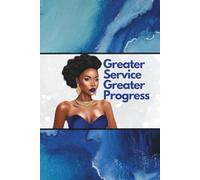 African American Woman Greater Service Greater Progress (Blue and White sparkle): Blank 120 Page Lined Journal/Notebook/Poetry/Lyric Book