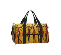 African American Woman Gym Bag for Men Women, Traditional Weekend Travel Duffle Bag with Shoe Compartment,Water-Resistant Sport Overnight Tote Dance Yoga Carry On Holdall