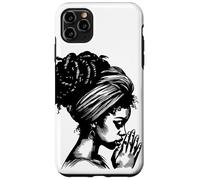 African American Woman Praying Wearing Headwrap Illustration Case for iPhone 11 Pro Max