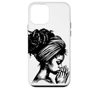 African American Woman Praying Wearing Headwrap Illustration Case for iPhone 12 mini