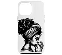African American Woman Praying Wearing Headwrap Illustration Case for iPhone 13 Pro Max