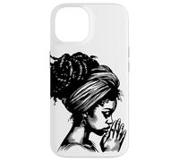 African American Woman Praying Wearing Headwrap Illustration Case for iPhone 14