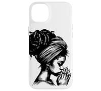 African American Woman Praying Wearing Headwrap Illustration Case for iPhone 14 Plus