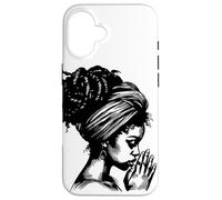 African American Woman Praying Wearing Headwrap Illustration Case for iPhone 16