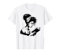 African American Woman With Headwrap Reading Illustration T-Shirt