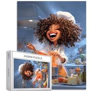 African American Women 1000 Piece Jigsaw Puzzles for Adults Kitchen Cooking Scene Art Jigsaw Puzzle Challenging Family Activity Games Colorful DIY Craft Puzzle for Home Decor Gifts 50×70cm