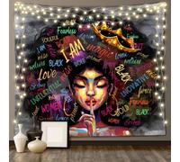 African American Women Wall Tapestry Black Women Art Wall Hanging With Hd Prints,Lightweight,Soft,No-Fading For Afro Women Bedroom Living Room Dorm Decor 60x51in