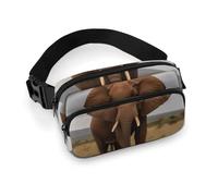 African Animal Elephant Fanny Pack for Men Women, Durable Sling Chest Bag with Adjustable Strap & Large Pocket, Small Crossbody Bag for Running, Hiking, Cycling, Travel