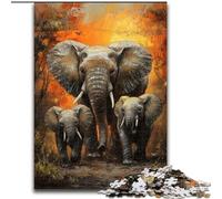 African Animal Elephant Puzzles for Adults And Teenagers, Suitable for Ages 14 And Up Family Fun It Is Ideal As A Gift for The Whole Family (50x75cm)