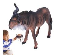 African Animal Figurine - Mini Wildebeest Ornament, Detailed Learning Toy, Hands-On Exploration Model, Early Education Aid | Science Playset For Children, toddlerss, Boys, Girls, Nursery