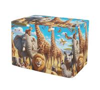 African Animal Giraffe Tiger Dog Crate Covers Breathable Pet Cage Cover with Mesh Windows, Reduces Barking Small