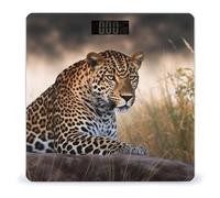 African Animal Leopard Bathroom Scale for Body UV Printing Design Scale High Precision Bathroom Scale, Upgraded Slim Large Clear Numbers, Upgraded Stylish for Home Bedroom Bathroom