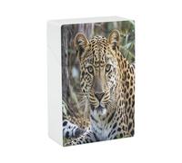 African Animal Leopard Cigarette Case Stylish Lightweight Pocket Holder Case for Smoke Waterproof Cigarette Dispenser Cigarettes Accessories for Outdoor Camping Hiking