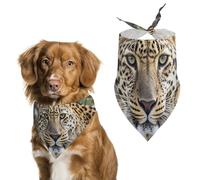 African Animal Leopard Dog Bandanas Adjustable Bib Handkerchief Party Pet Decorations Cute Dog Triangle Scarfs for Small Medium Puppy Cat Costume Accessory