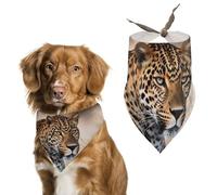 African Animal Leopard Dog Bandanas Adjustable Bib Party Pet Decorations Cute Dog Triangle Scarfs for Small Medium Puppy Cat Costume Accessory