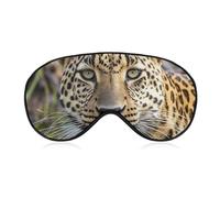 African Animal Leopard Eye Mask for Sleeping Soft Breathable Sleep Mask with Adjustable Strap Light Blocking Night Eye Cover Comfortable Night Blindfold Eyeshade Sleep Shade Cover for Travel