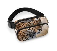 African Animal Leopard Printed Fanny Pack Fanny Packs for Women Men,Crossbody Bag Large Chest Bag with Adjustable Strap for Outdoors Workout Traveling Casual Running, African Animal Leopard, 20x13cm