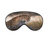 African Animal Leopard Sleep Mask,Adjustable Strap Sleeping Mask, Complete Light Blocking Sleep Shade Cover,Soft Breathable Comfortable Blindfold for Women and Men