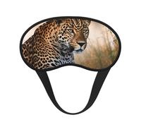 African Animal Leopard Sleep Mask for Side Sleeper Eye Mask for Sleeping Light Blocking Soft Breathable Sleep Eye Mask for Women Men Adjustable Elastic Strap Travel Nap Blackout Eye Shade Cover