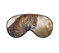 African Animal Leopard Sleep Mask Light Block-Out Eye Mask for Side Sleeper Pressure-Free Soft Night Blindfold with Adjustable Strap Breathable Sleep Eye Cover for Travel