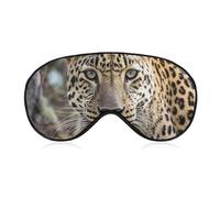 African Animal Leopard Sleep Mask Light Blocking Eye Cover Polyester Eye Mask with Elastic Strap Blindfold for Side Sleeper Sleeping Masks Face Hugging for Women Men Travel