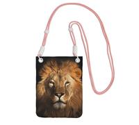 African Animal Lion Print Crossbody Bag For Women, Mini Phone Purses, Cute Phone Wallet, For Hiking Travel Gift