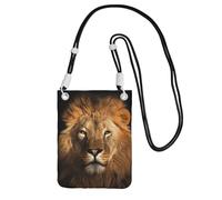 African Animal Lion Print Crossbody Bag For Women, Mini Phone Purses, Cute Phone Wallet, For Hiking Travel Gift