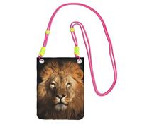 African Animal Lion Print Crossbody Bag For Women, Mini Phone Purses, Cute Phone Wallet, For Hiking Travel Gift