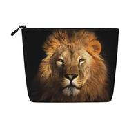African Animal Lion Print Makeup Bag for Women,Portable Cosmetic Bag Toiletry Bag, Capacious Travel Makeup Organizer