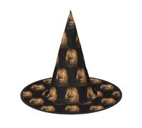 African Animal Lion Printing 2 Pack Halloween Hat Soft Witch Hats For Carnivals Masquerades Space Saving Caps