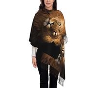 African Animal Lion Women Scarf - Winter Long Pashmina Scarves Warm Wraps Ladies Tassel Stole Blanket