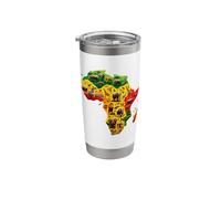 African Animal Map Juneteenth Flag Colors Pride Black Africa Stainless Steel Insulated Tumbler