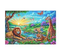 African Animal Paradise 1000 Piece Jigsaw Puzzle Pack Teens Beginners Cognitive Development Puzzle Fans Group Play Anniversary Premium Cardboard 1000 PCS