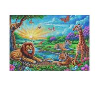 African Animal Paradise 300 Pcs Jigsaw Puzzles Puzzles for Adults Teens Relaxing Fun Family Game Team Building Stress Reducing Autumn Durable Cardboard 300 PCS