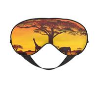 African Animal Sunset Print Functionality Cozy Eye Mask Adjustable Strap Nap Night Travel Camping Yoga Relax