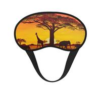 African Animal Sunset Print Sleep Mask, Eye Sleeping Mask for Women and Men for Total Darkness, Reduces Puffy Eye Mask
