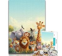 African Animal World 1000 Pieces Jigsaw Puzzles For Teens And Adults,Educational Toys Is Ideal As A Gift for The Whole Family 50x75cm