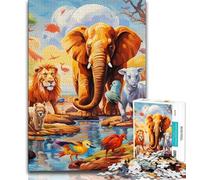 African Animals 1000 Piece Jigsaw Puzzle for Adults And Teenagers,Educational Games Wall Decoration Unique Birthday And Xmas Gifts (38x26cm)