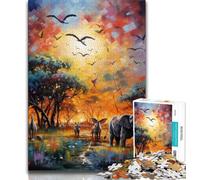 African Animals 1000 Piece Jigsaw Puzzle for Adults And Teenagers,Pattern Assembly Fun at Home Activities,Birthday Present,Travel Gifts (50x75cm)