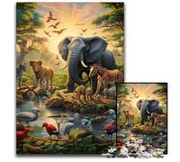 African Animals 1000 Piece Jigsaw Puzzle Impossible Jigsaw Puzzles for Adults Ideal for Teenagers & Collectors, Travel Gift, Family Activity 26X38CM/10.23x14.96inch