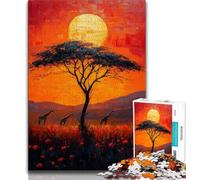 African Animals 1000 Piece Jigsaw Puzzles,Educational Game Challenge Toy Wall Decoration Unique Birthday And Xmas Gifts (75x50cm)