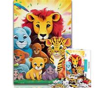 African Animals 1000 Piece Jigsaw Puzzles for Adults & Teens,Family Game Stress Reliever Difficult Challenge Artists Collection,Fine Art (50x75cm)