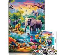 African Animals 1000 Pieces Jigsaw Puzzles for Adults And Teens,Help The Brain Exercise Addictive Toys to Cultivate Patience Great Gift (50x75cm)