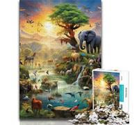 African Animals 1000 Pieces Jigsaw Puzzles for Adults And Teens,Help The Brain Exercise Addictive Toys to Cultivate Patience Great Gift (50x75cm)