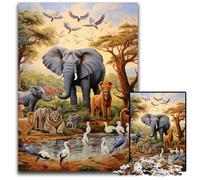 African Animals 1000 Pieces Puzzles for Adults cardboard Jigsaw Puzzles for Home Decor, Brain Training 26X38CM/10.23x14.96inch