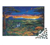 African Animals 1000pc Jigsaw of Eco-friendly Board Colourful Jigsaws As A Fun And Challenging Family Game for Collectible Art 52x38cm/1000pcs