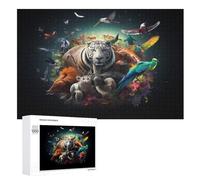 African Animals Adults Wooden Jigsaw Puzzle, for Kids Wooden Puzzles Toys Family Game Play,Brain Training 1000 Piece （75×50cm）