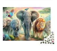 African Animals Colourful Wildlife 1000 Piece Jigsaw Puzzle Jigsaw Puzzle for Adults Paper Puzzle Game Family Decor Gift 52x38cm/1000pcs